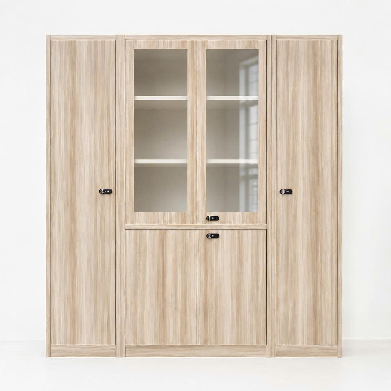 Tủ Sắt Vân Gỗ To 6 Cánh 2 Cánh Kính Cao Cấp PH-6CKL – Phú Hưng Cabinet