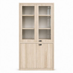 Tủ Sắt Vân Gỗ 4 Cánh 2 Cánh Kính Cao Cấp PH-4CKS – Phú Hưng Cabinet