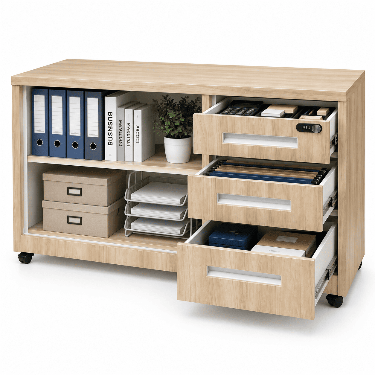 Tủ Sắt Vân Gỗ 3 Ngăn Kéo Cao Cấp PH-TP3N – Phú Hưng Cabinet