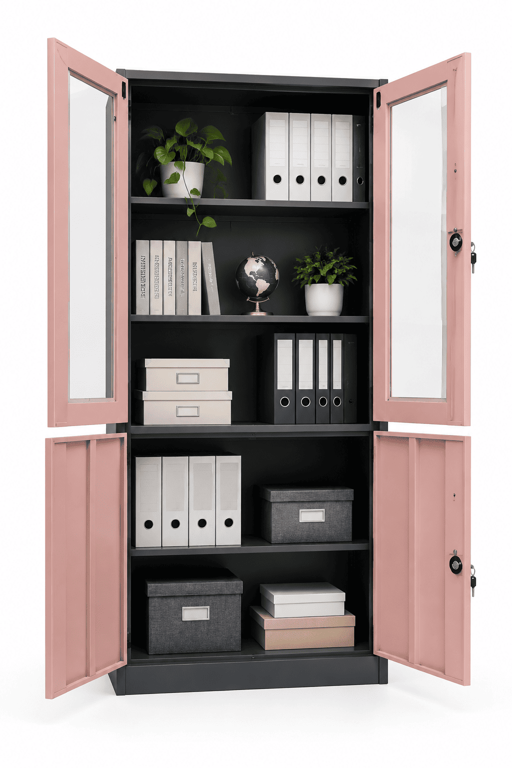 Tủ Sắt Vân Gỗ 4 Cánh Cao Cấp PH-4CKS – Phú Hưng Cabinet