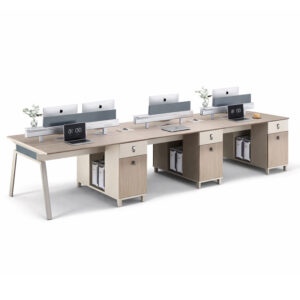 Cụm bàn làm việc 6 người PH.BNV.14 hiện đại Vách ngăn bàn tích hợp ổ cắm tiện lợi của module PH.BNV.14