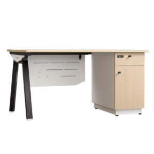 Bàn làm việc chân sắt cao cấp Newtrend VIP C17 The One Hộc tủ liền bàn tích hợp khóa số an toàn cho bàn làm việc VIP