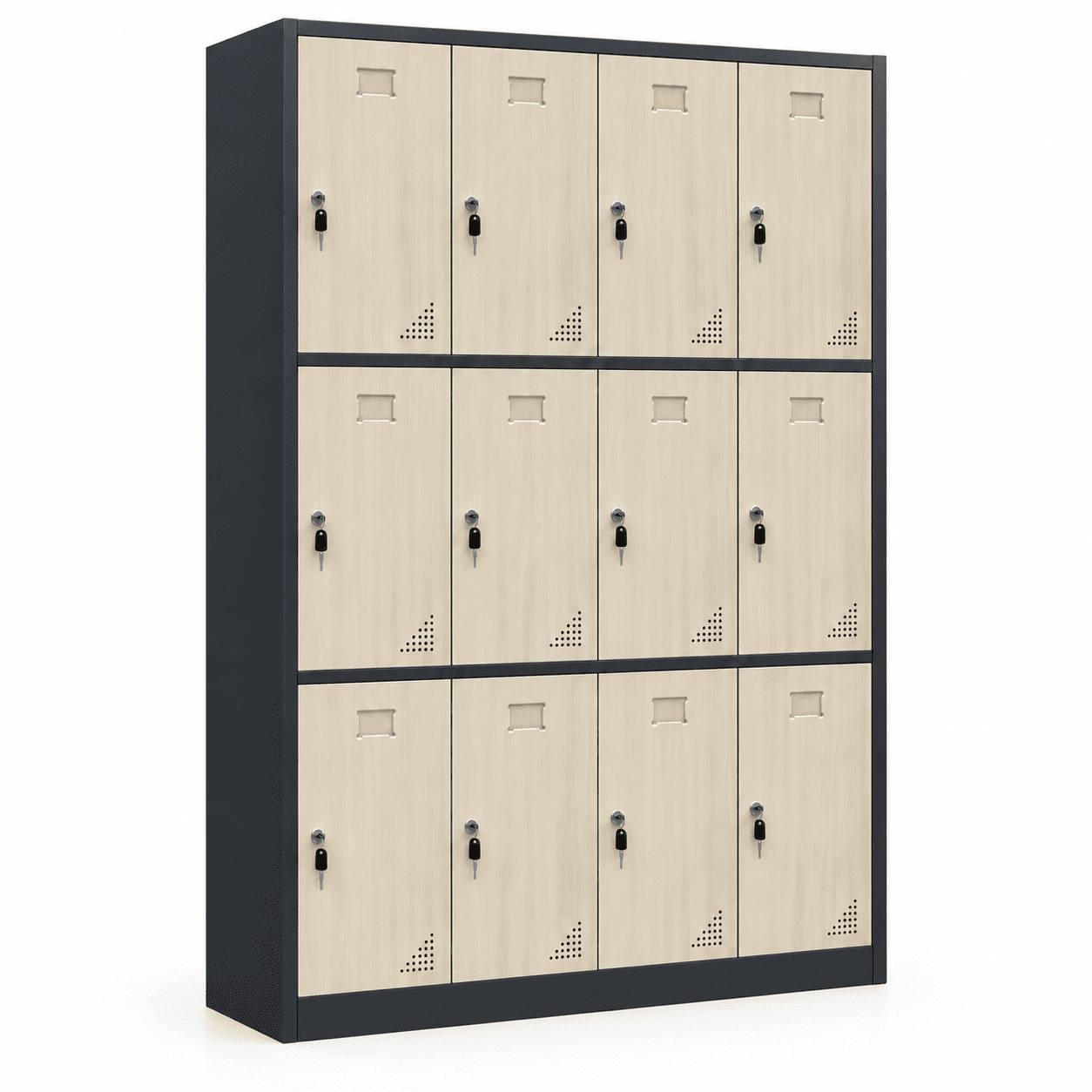 Tủ Locker Sắt Vân Gỗ 12 Ngăn PH-12C – Phú Hưng Cabinet - Ảnh 4