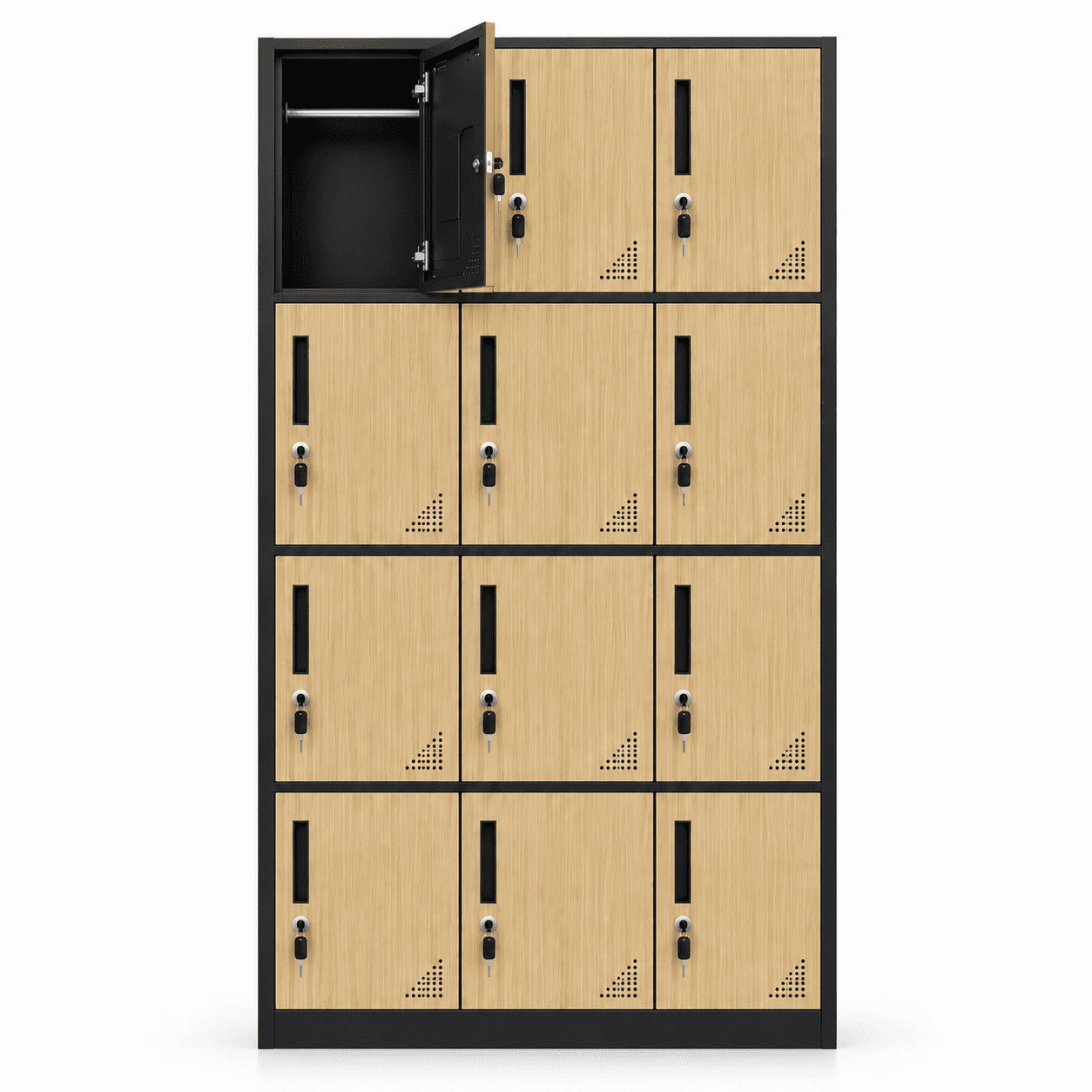 Tủ Locker Sắt Vân Gỗ 12 Ngăn PH-12C – Phú Hưng Cabinet - Ảnh 2