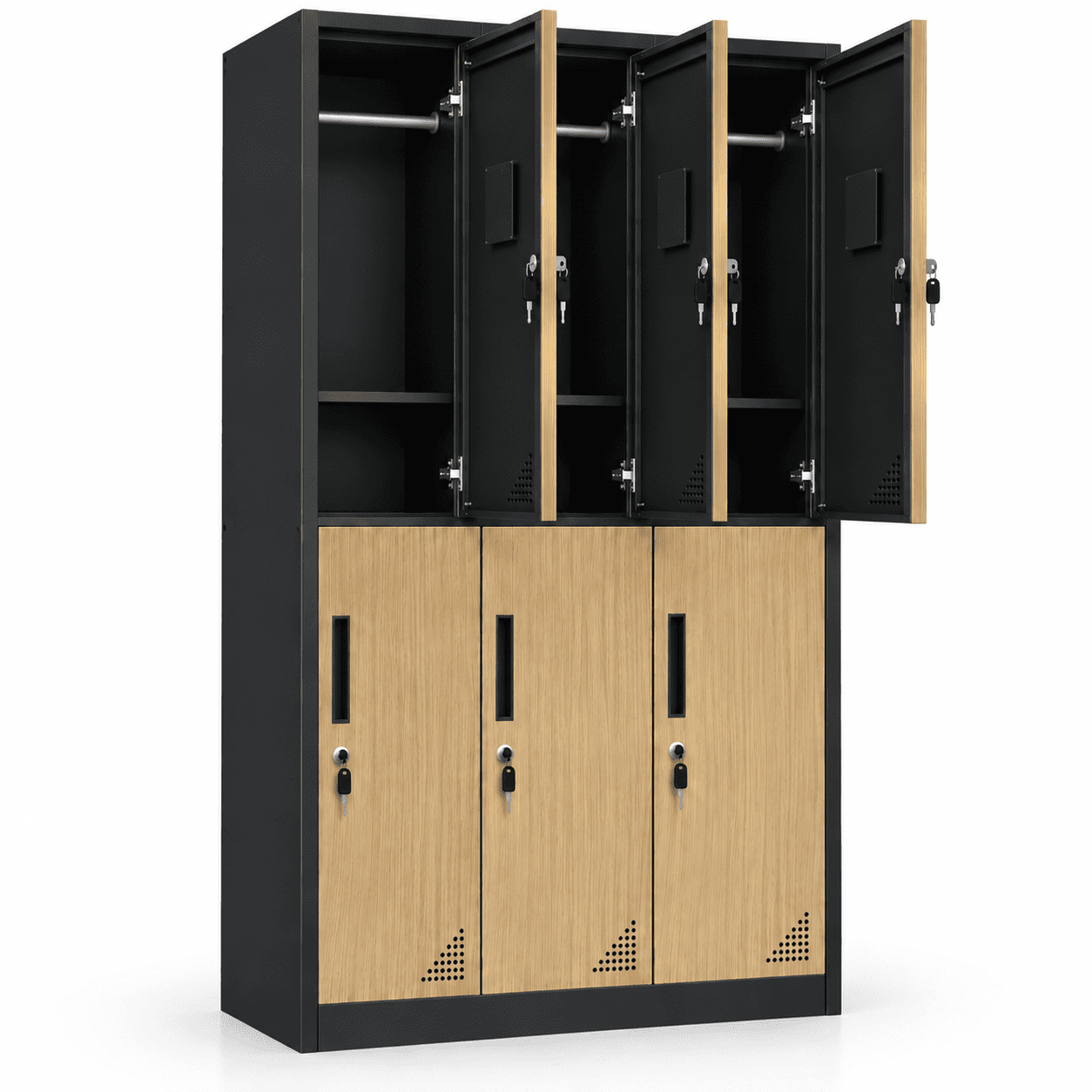 Tủ Sắt Vân Gỗ Locker 6 Cánh Cao Cấp PH-6C – Phú Hưng Cabinet - Ảnh 2
