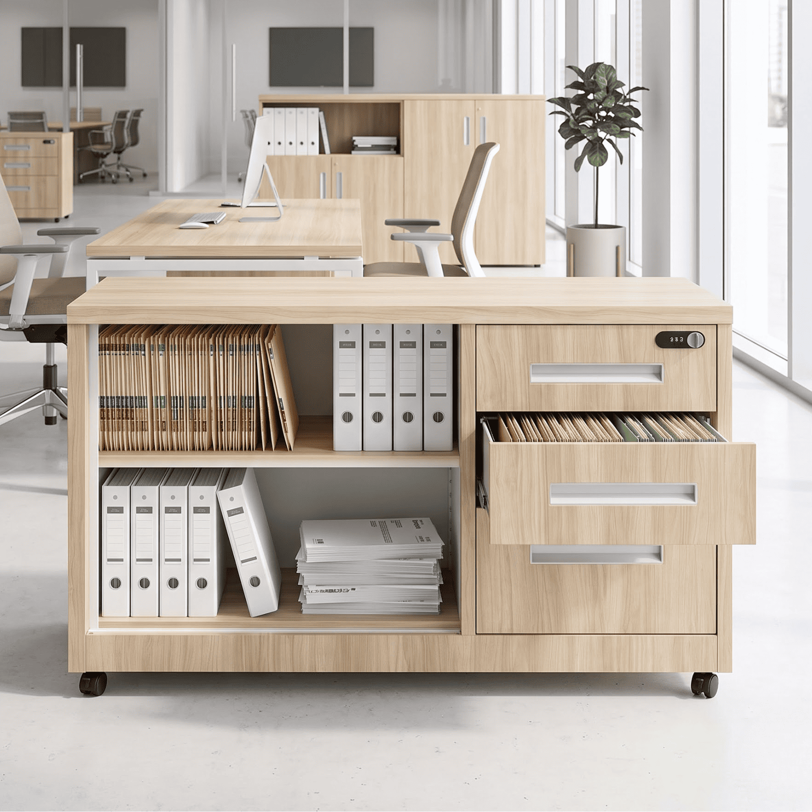 Tủ Sắt Vân Gỗ 3 Ngăn Kéo Cao Cấp PH-TP3N – Phú Hưng Cabinet - Ảnh 5