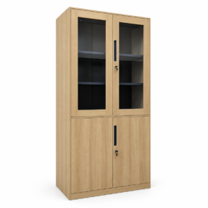 Tủ Sắt Vân Gỗ 4 Cánh 2 Cánh Kính Cao Cấp PH-4CK – Phú Hưng Cabinet