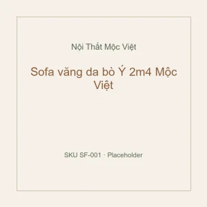 Sofa văng da bò Ý 2m4 Mộc Việt